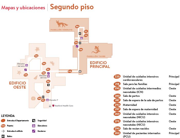 Lucile Packard Children's Hospital Stanford 2nd Floor Map