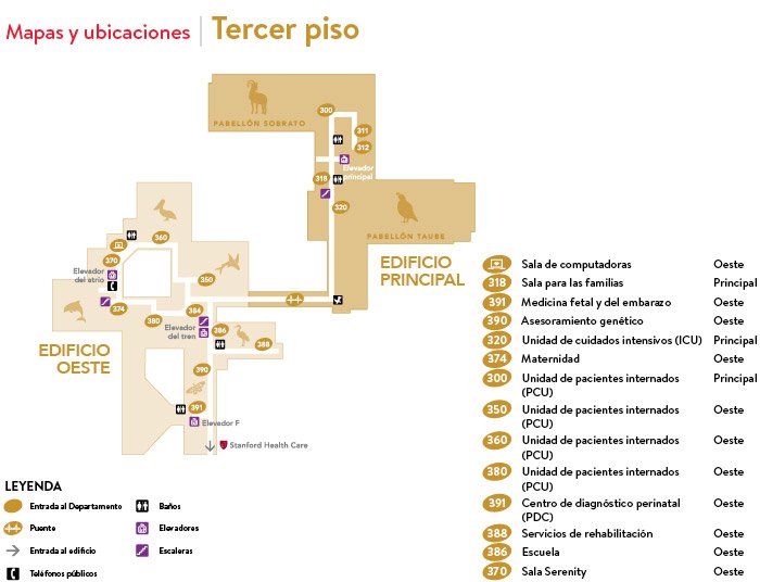 Lucile Packard Children's Hospital Stanford 3rd Floor Map